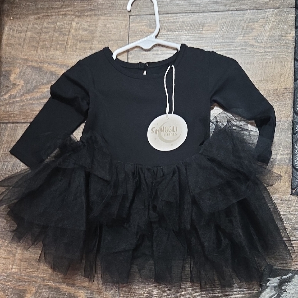 6-12 Month Bamboo Black Tulle Tutu Dress for Kids